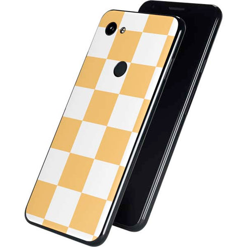 Yellow and White Checkerboard Google Pixel 3a Skin